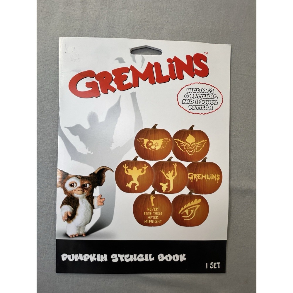 Spirit Halloween Gremlins Pumpkin Stencil Book 7 Stencils Included yr 2022 New